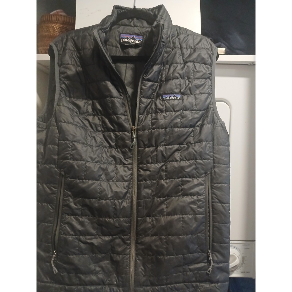 Patagonia Nano Puff Vest Men's Medium M Gray Full Zip Puffer Outdoor